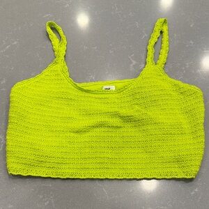Aerie Lime Green Knit Crop Top